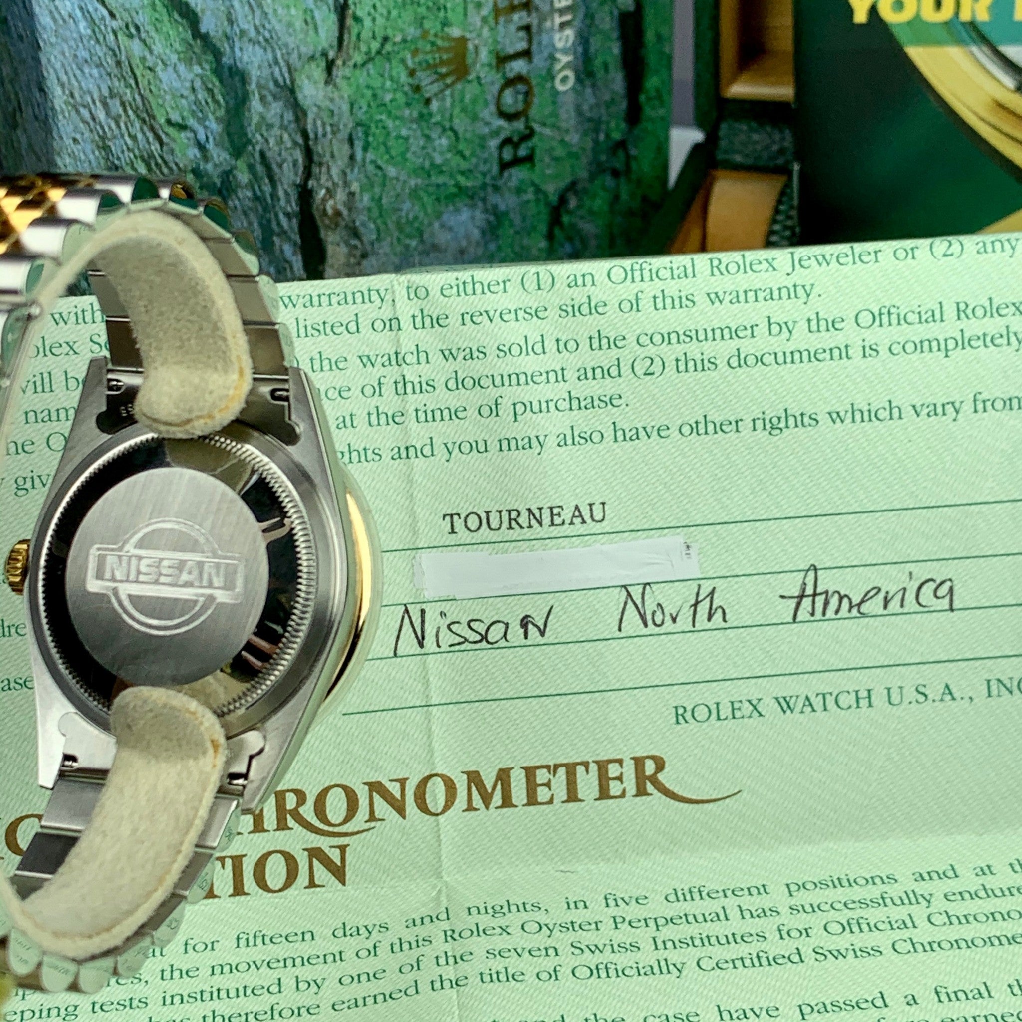2002 NOS Rolex “Thunderbird” Datejust Nissan Reward 16263 Two Tone Full Set Box and Papers