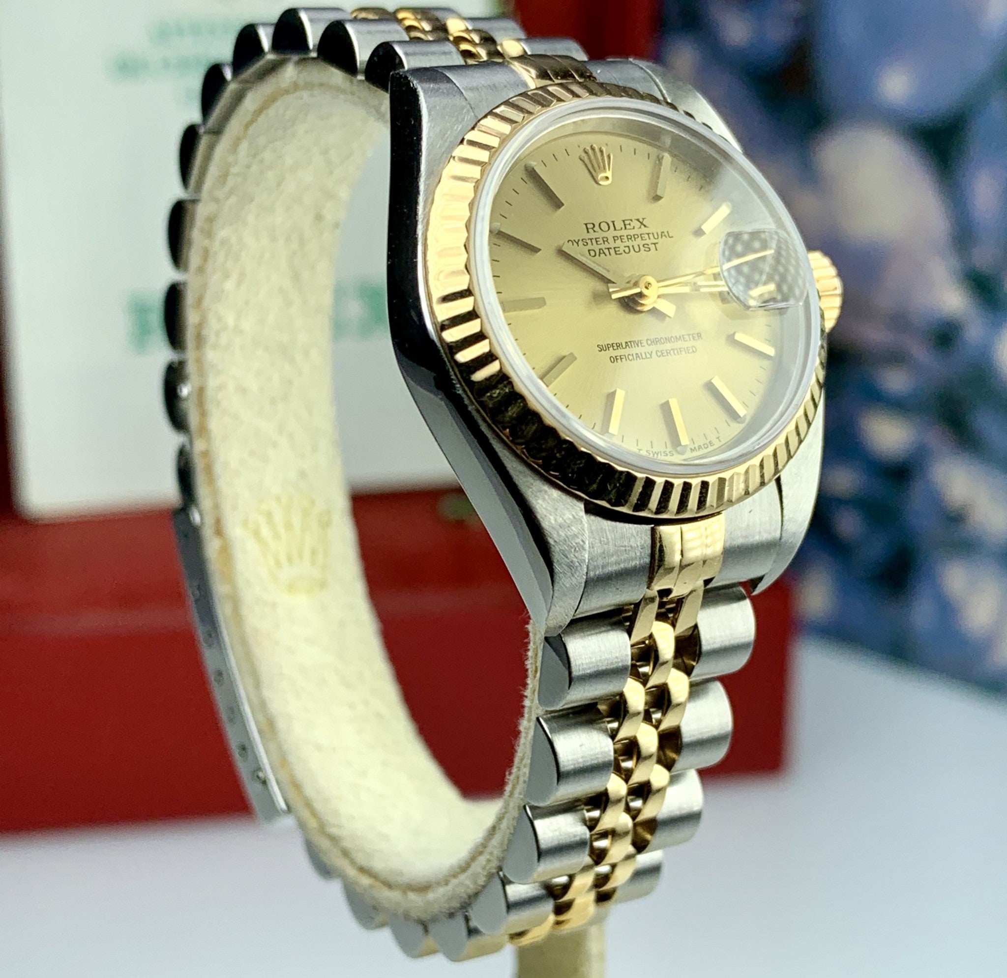 2002 Rolex Ladies DateJust Watch 18K Two Tone SS 79173 Full Set