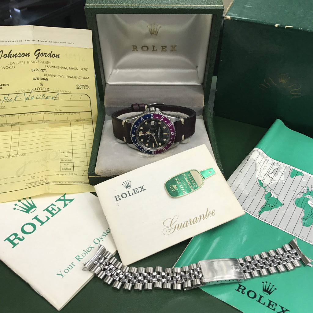 Rolex GMT 1675 Full Set Fuchsia unpolished Insert 1969’s