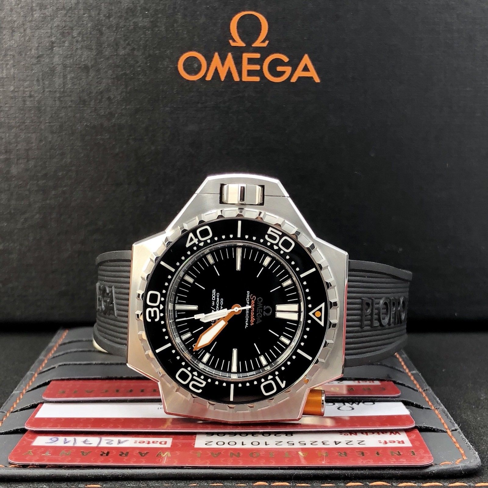 Omega Seamster PLOPROF 1200M Co Axial Professional Diver Rubber band