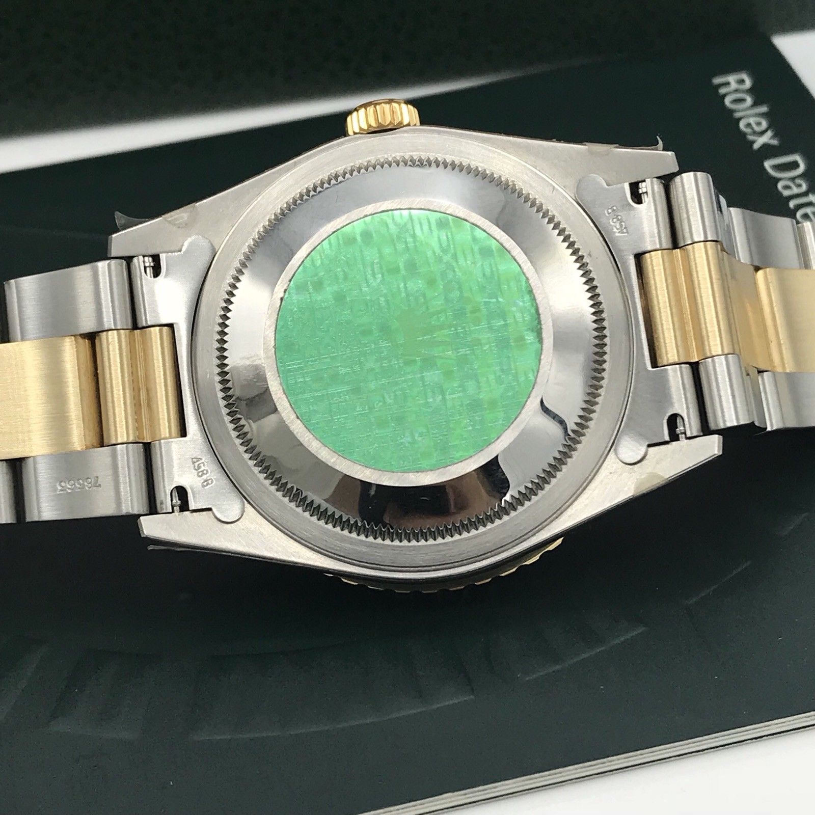 NOS Rolex 16263 DateJust FACTORY Onyx Diamond Dial Full set 2003 box & Papers