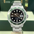 2008 NOS Rolex 16610LV Submariner Anniversary Green Kermit Full Set Card M