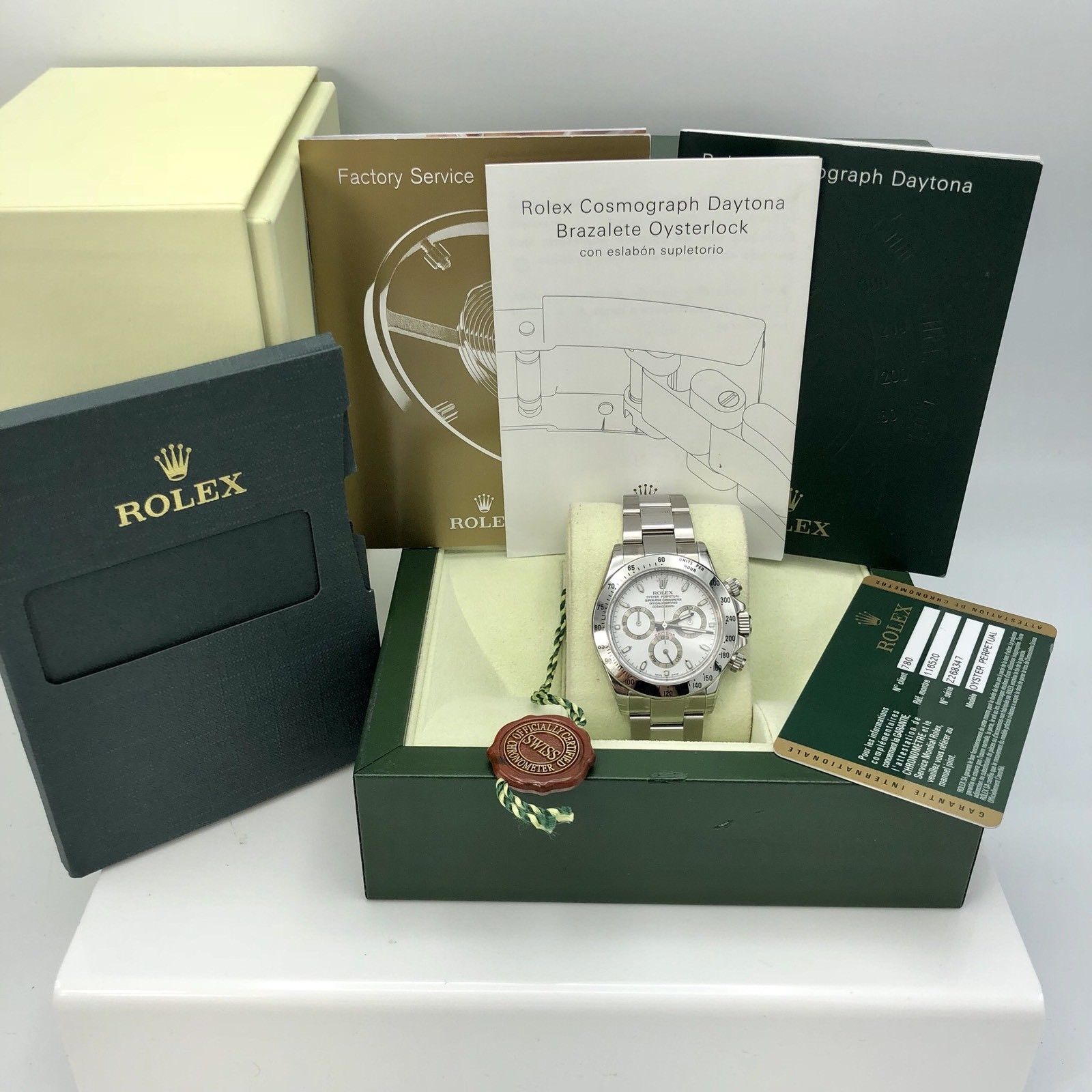 NOS Rolex Daytona 116520 White Z serial FULL SET Box & Card Unworn