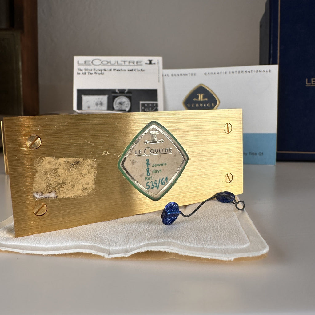 1960’s Jaeger LeCoultre Desk Clock ref. 539 New Old Stock NOS with Box and Papers