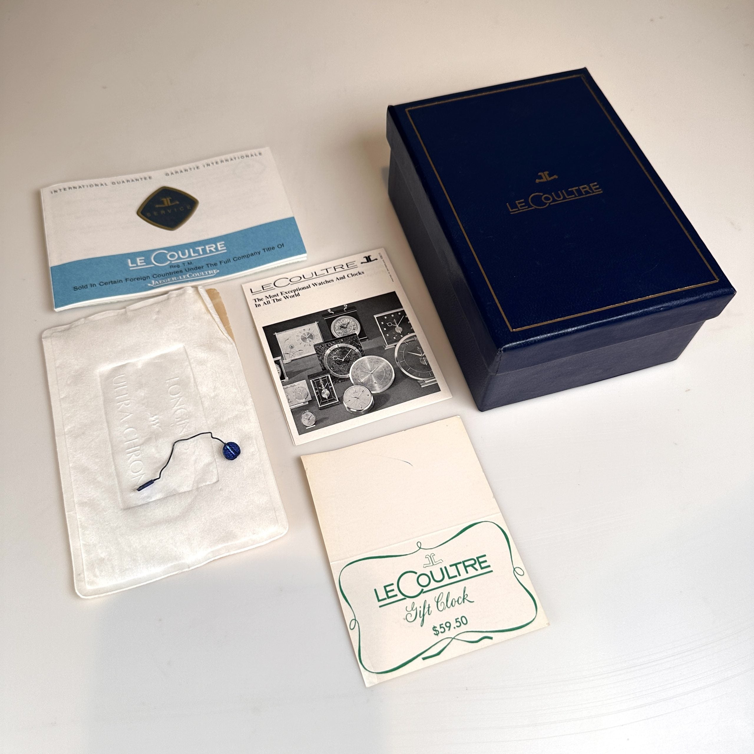 1960’s Jaeger LeCoultre Desk Clock ref. 539 New Old Stock NOS with Box and Papers