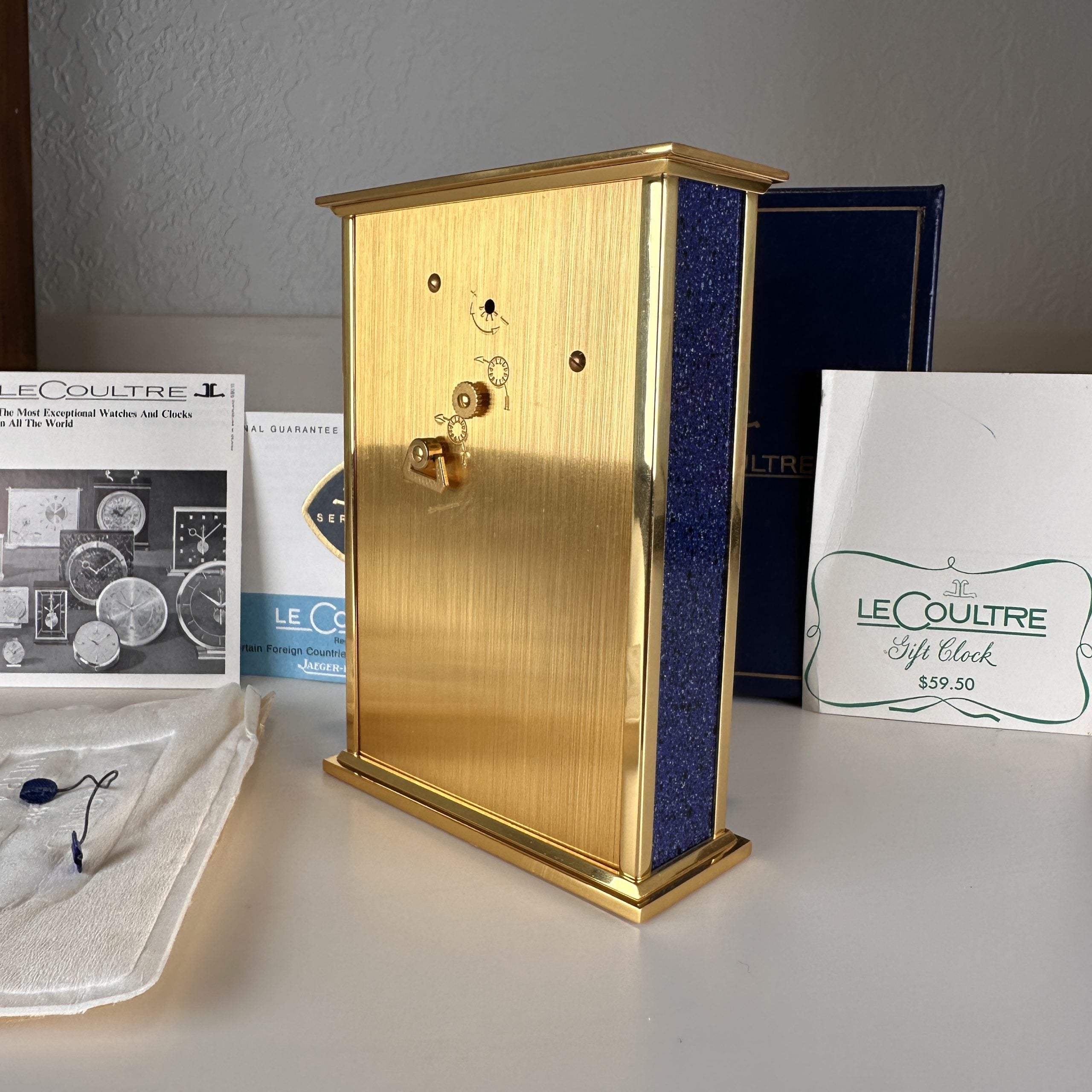 1960’s Jaeger LeCoultre Desk Clock ref. 539 New Old Stock NOS with Box and Papers