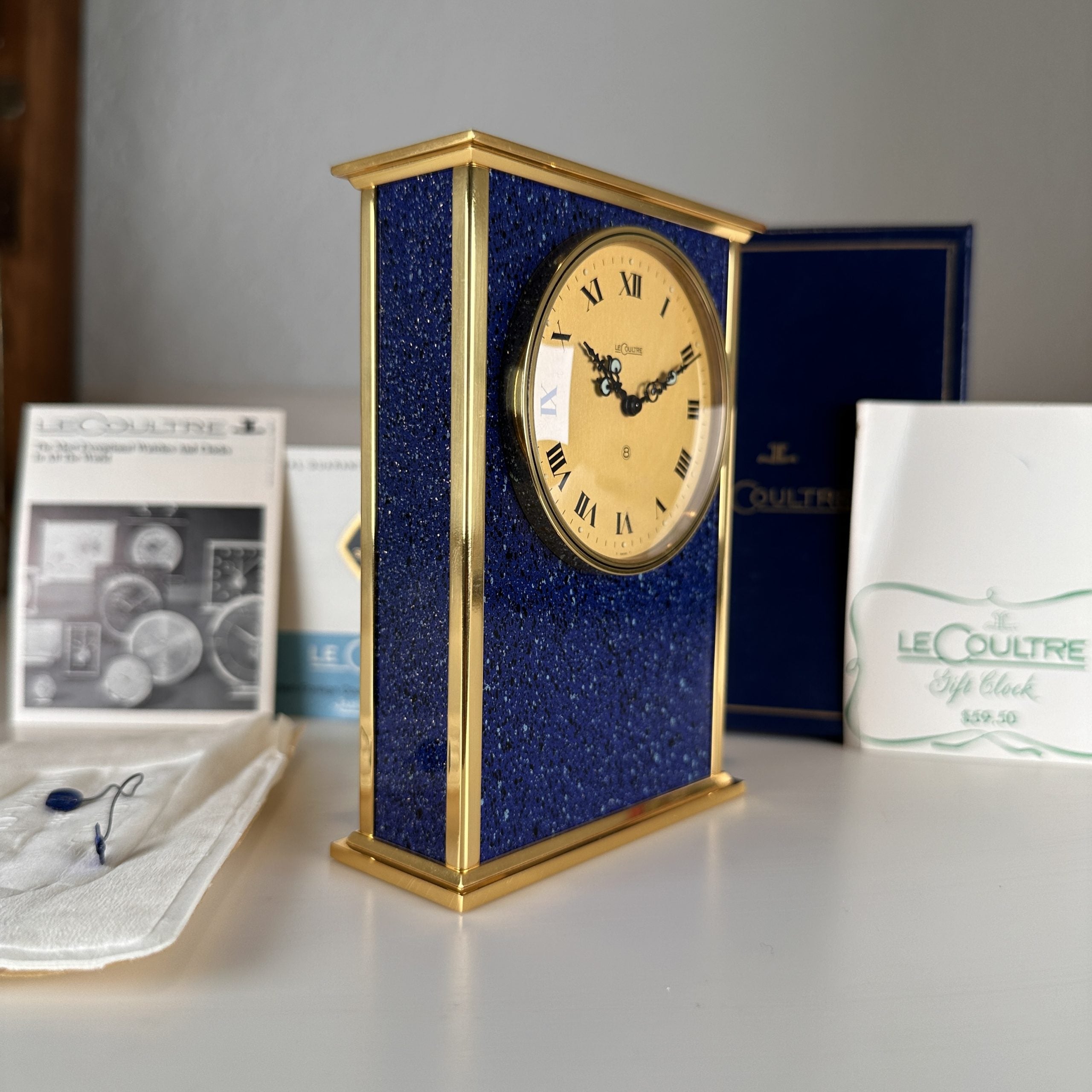 1960’s Jaeger LeCoultre Desk Clock ref. 539 New Old Stock NOS with Box and Papers