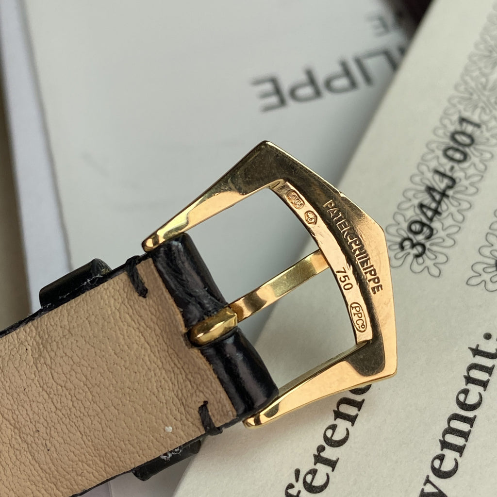 Patek Philippe Ref 3944 J Calatrava Retailed by Tiffany & Co.18k Yellow Gold Complete Set Box and Papers
