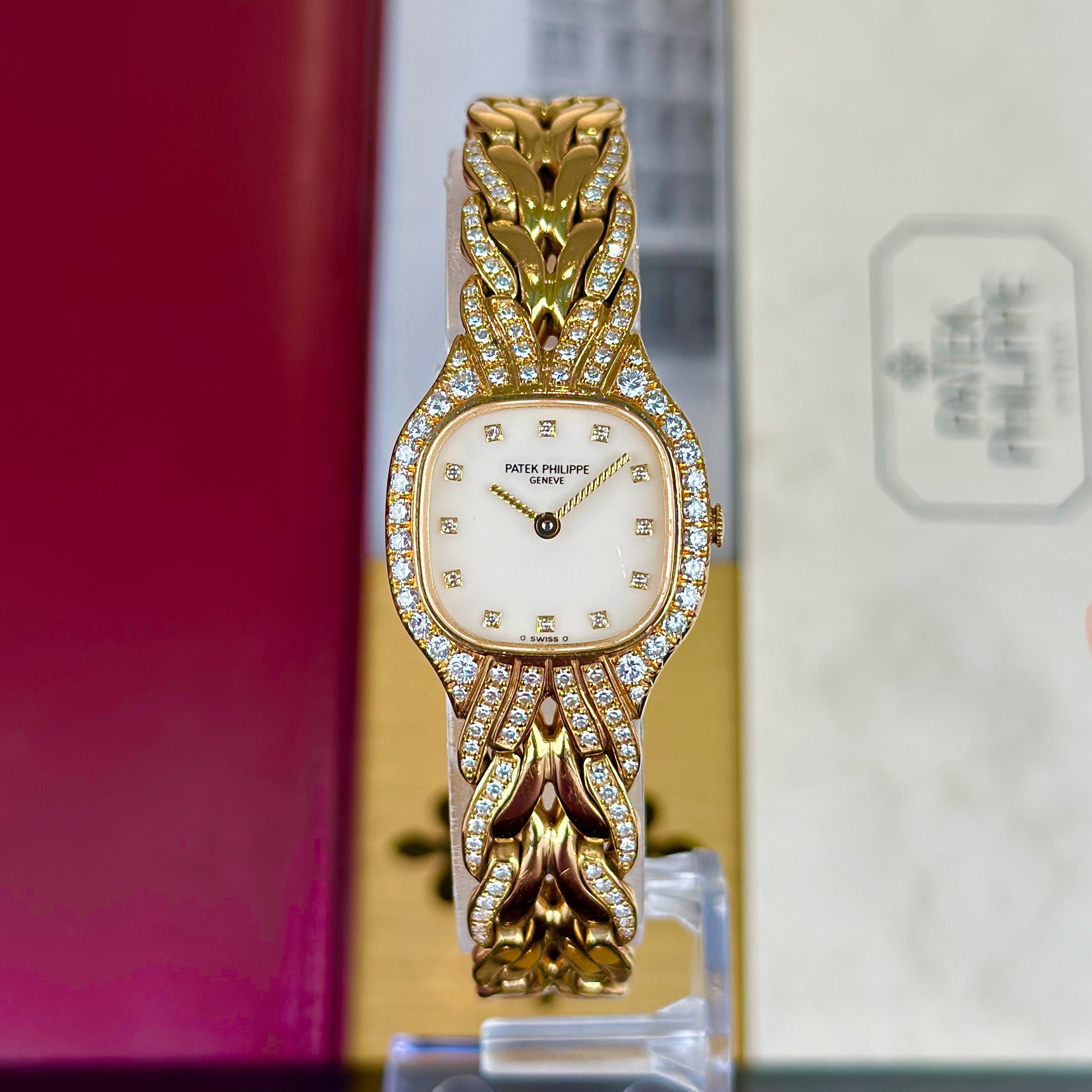Patek Philippe Ref 4815 La Flamme Ladies Cocktail Watch 18k Gold Factory Diamond with Box and Papers