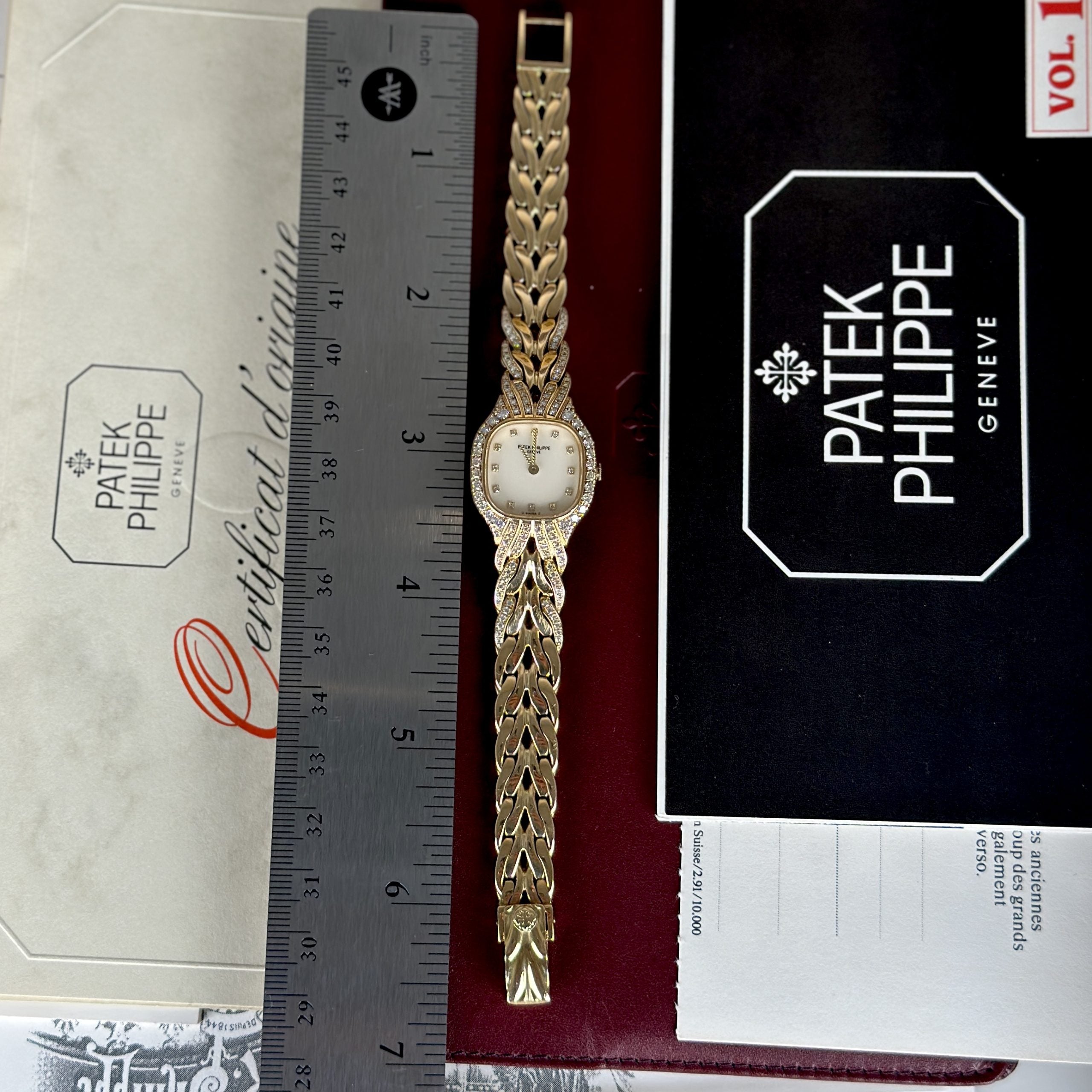 Patek Philippe Ref 4815 La Flamme Ladies Cocktail Watch 18k Gold Factory Diamond with Box and Papers