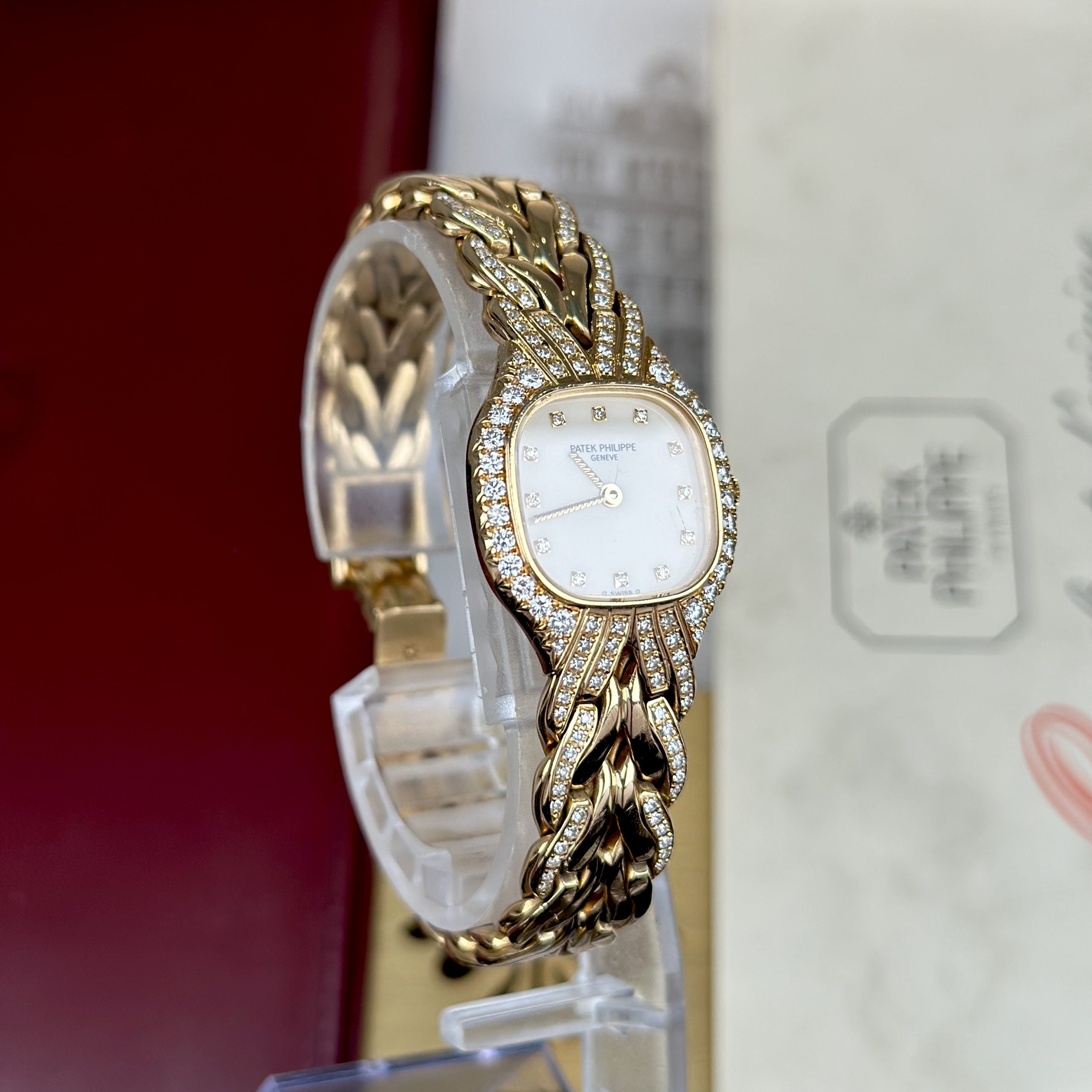 Patek Philippe Ref 4815 La Flamme Ladies Cocktail Watch 18k Gold Factory Diamond with Box and Papers