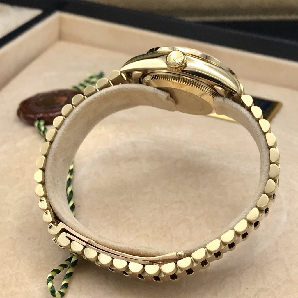 Rare Rolex 69068 President Lady 18k Gold Factory Diamond and Ruby Box Papers