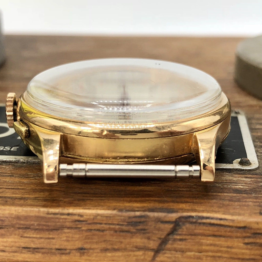 Rare Vintage Perfine Chronograph 18K Rose Gold Swiss Made Watch 38mm