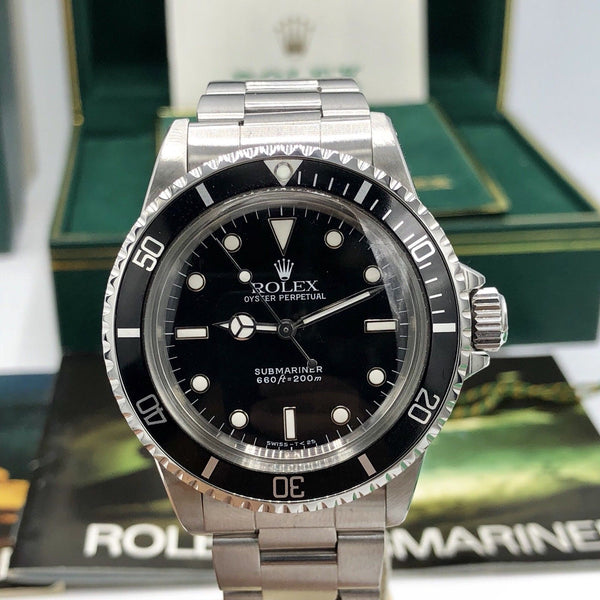 Rare Vintage Rolex Submariner 5513 Last Generation & Full Set Box Papers 1990