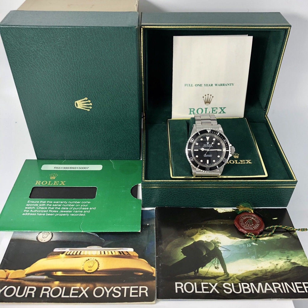 Rare Vintage Rolex Submariner 5513 Last Generation & Full Set Box Papers 1990