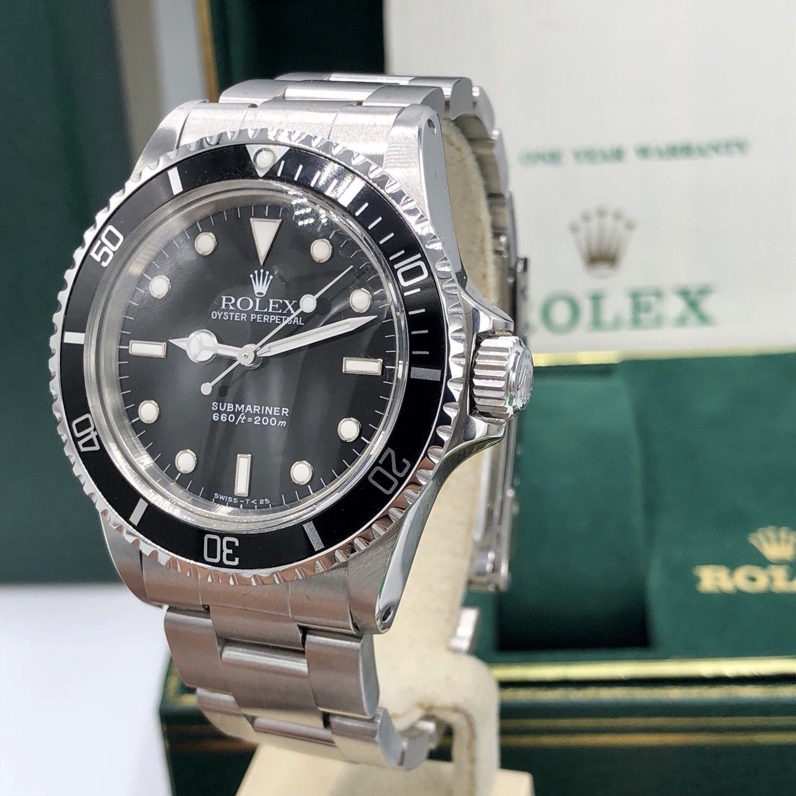 Rare Vintage Rolex Submariner 5513 Last Generation & Full Set Box Papers 1990