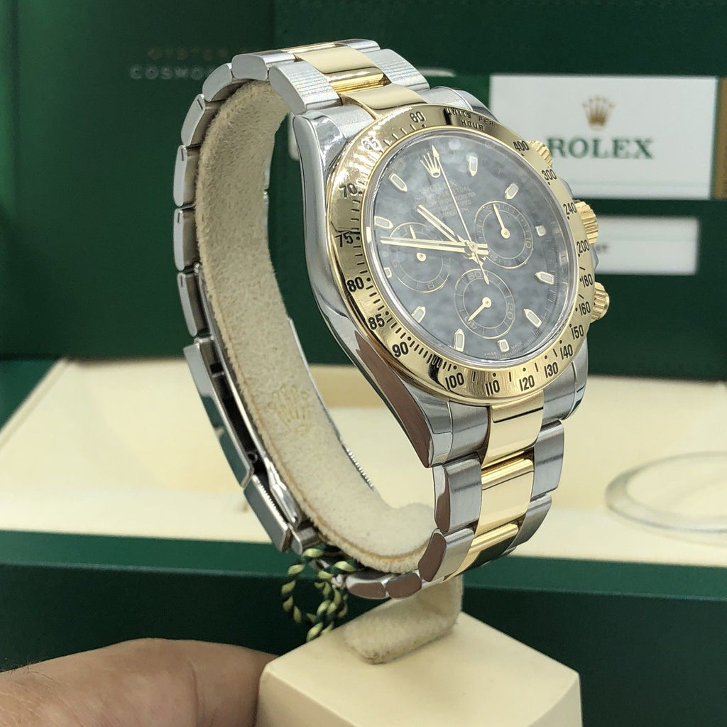 2015 Rolex 116523 Daytona 2 Tone Gold 18k Steel Black Dial box and card