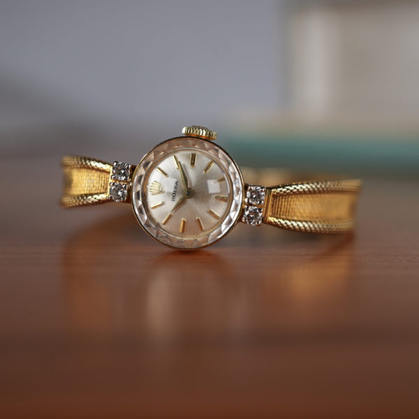 Rolex 14k Gold Ladies Cocktail Watch with Diamonds with original Boxed