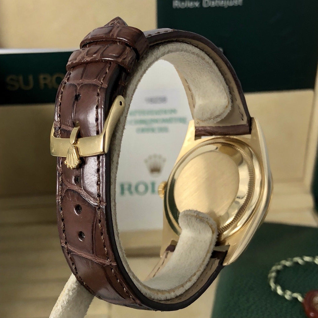 2001 Rolex 16238 Datejust Solid 18k gold rare Factory Purple Diamond Full Set