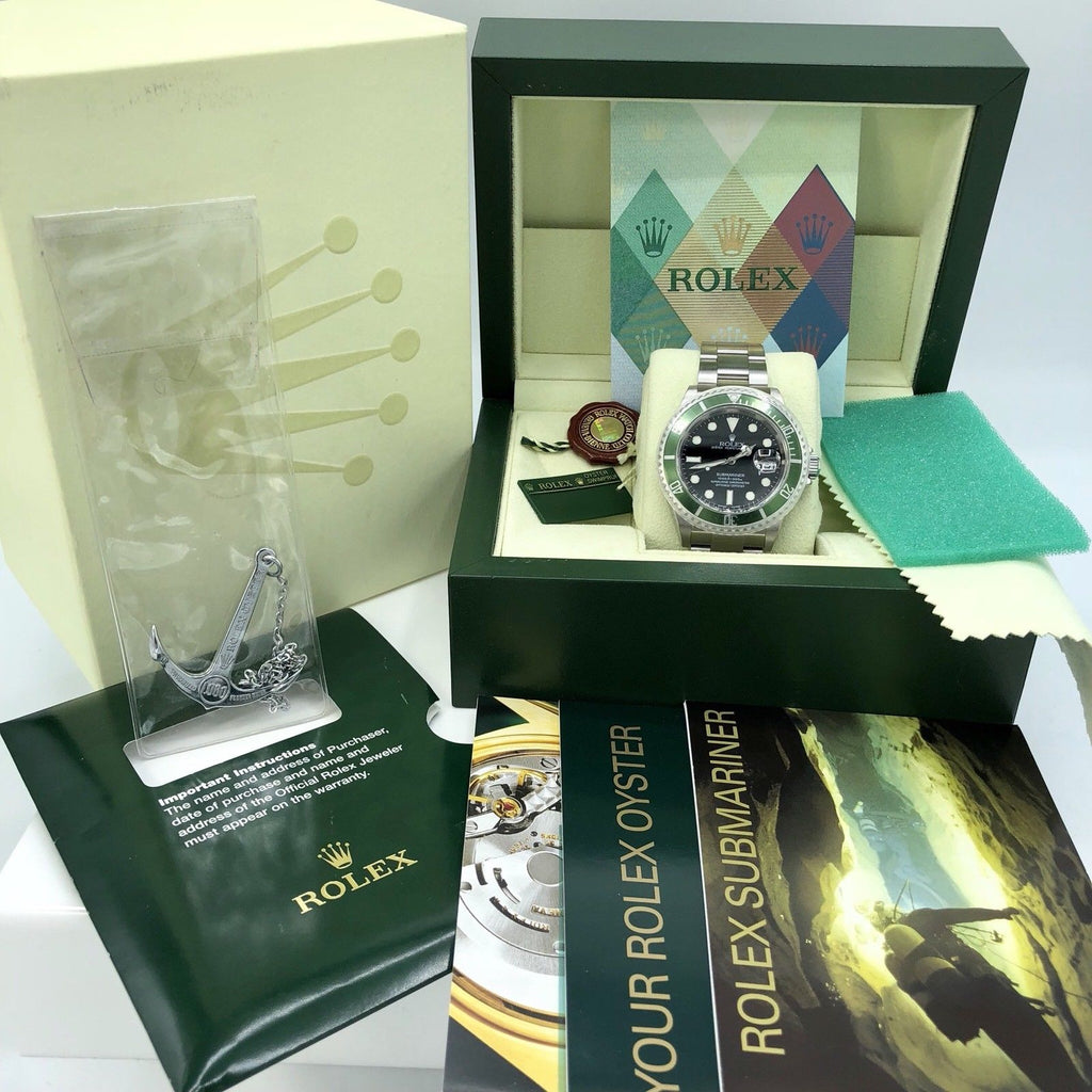 2004 Rolex Submariner 16610LV Anniversary F Kermit Full Set Unpolished Mk1Dial
