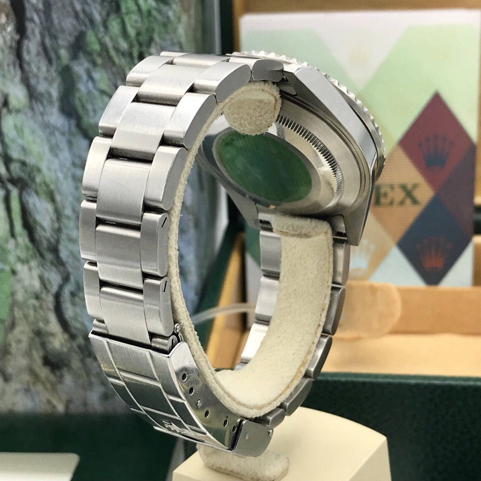 Rolex 16610LV Submariner Anniversary Fat/Flat Four 4 Kermit Full Set Unpolished