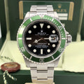 Rolex 16610LV Submariner Anniversary Green Kermit Full Set Card 2008 M Serial