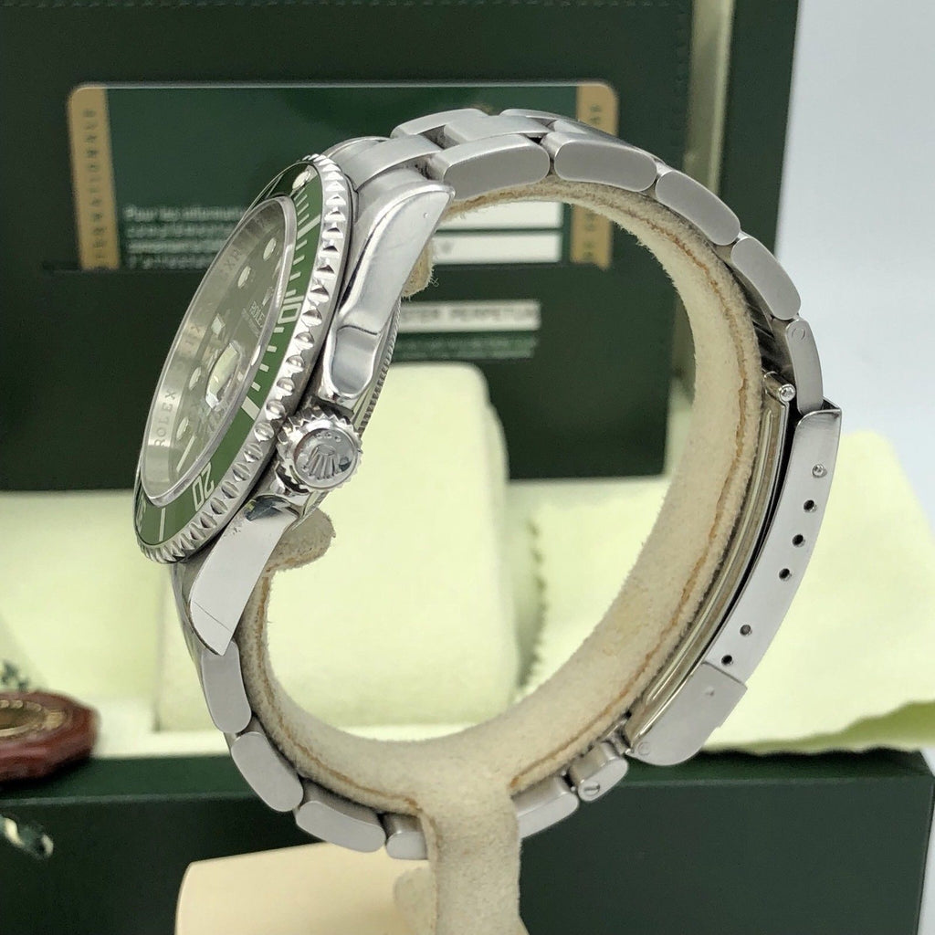 Rolex 16610LV Submariner Anniversary Green Kermit Full Set Card 2008 M Serial