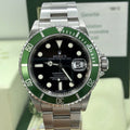Rolex 16610LV Submariner Anniversary Green Kermit Full Set Papers 2007 Z Serial