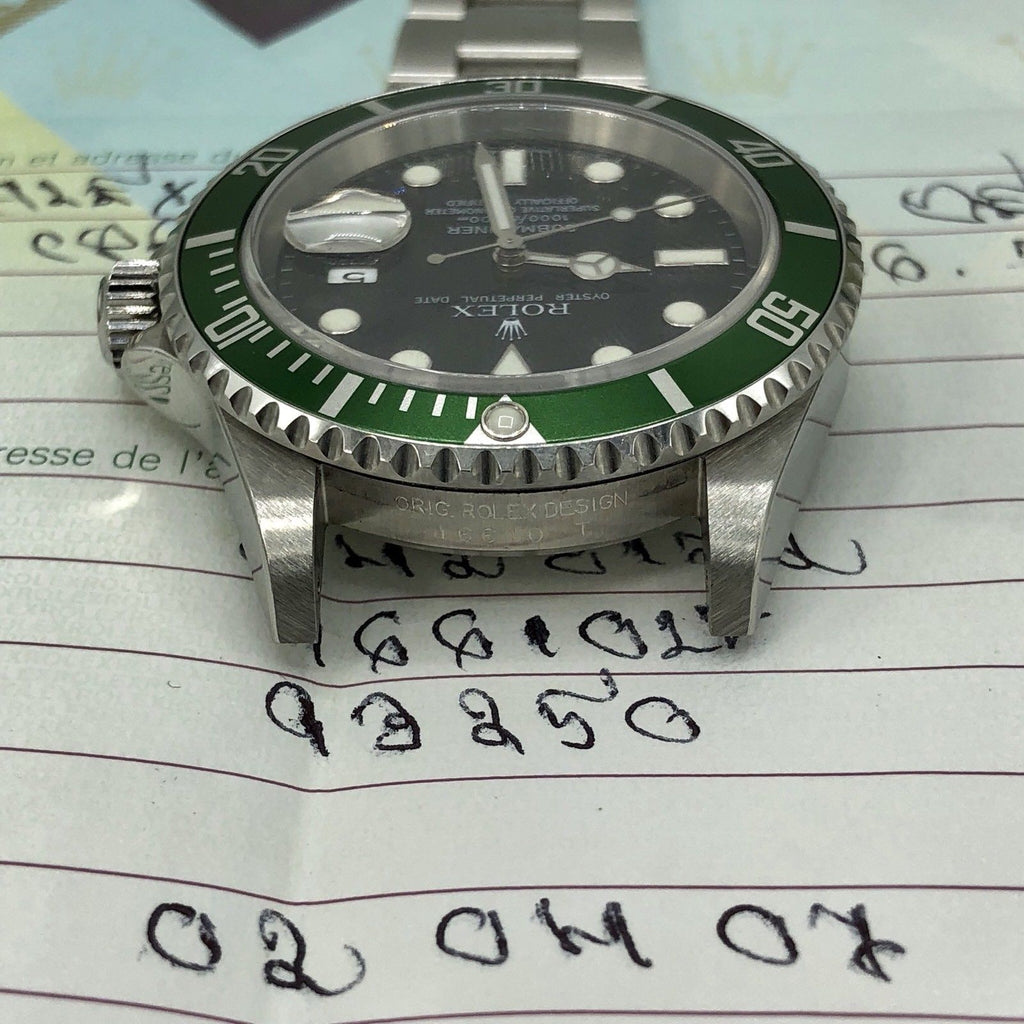 Rolex 16610LV Submariner Anniversary Green Kermit Full Set Papers 2007 Z Serial
