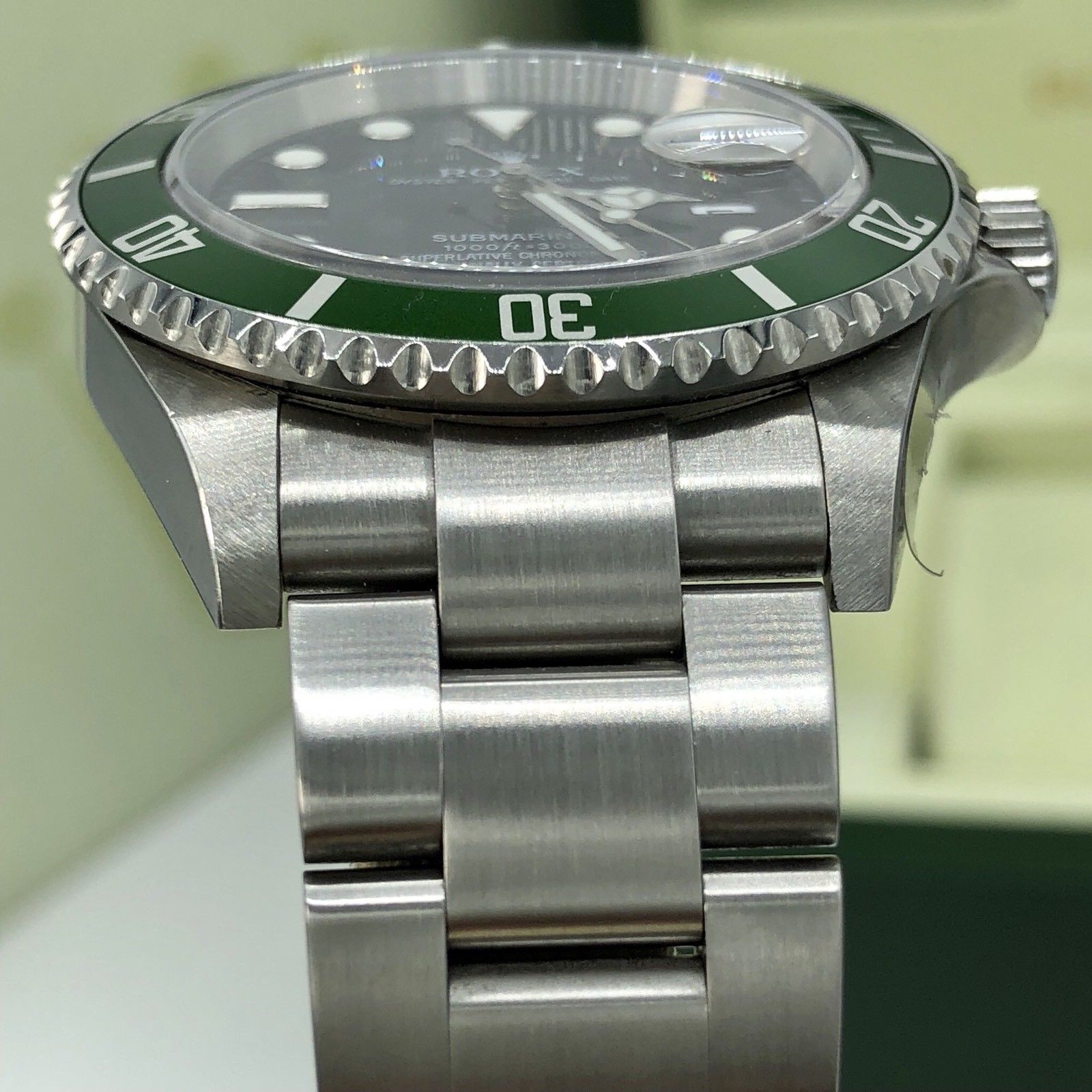 Rolex 16610LV Submariner Anniversary Green Kermit Unpolished 2007 Z Serial