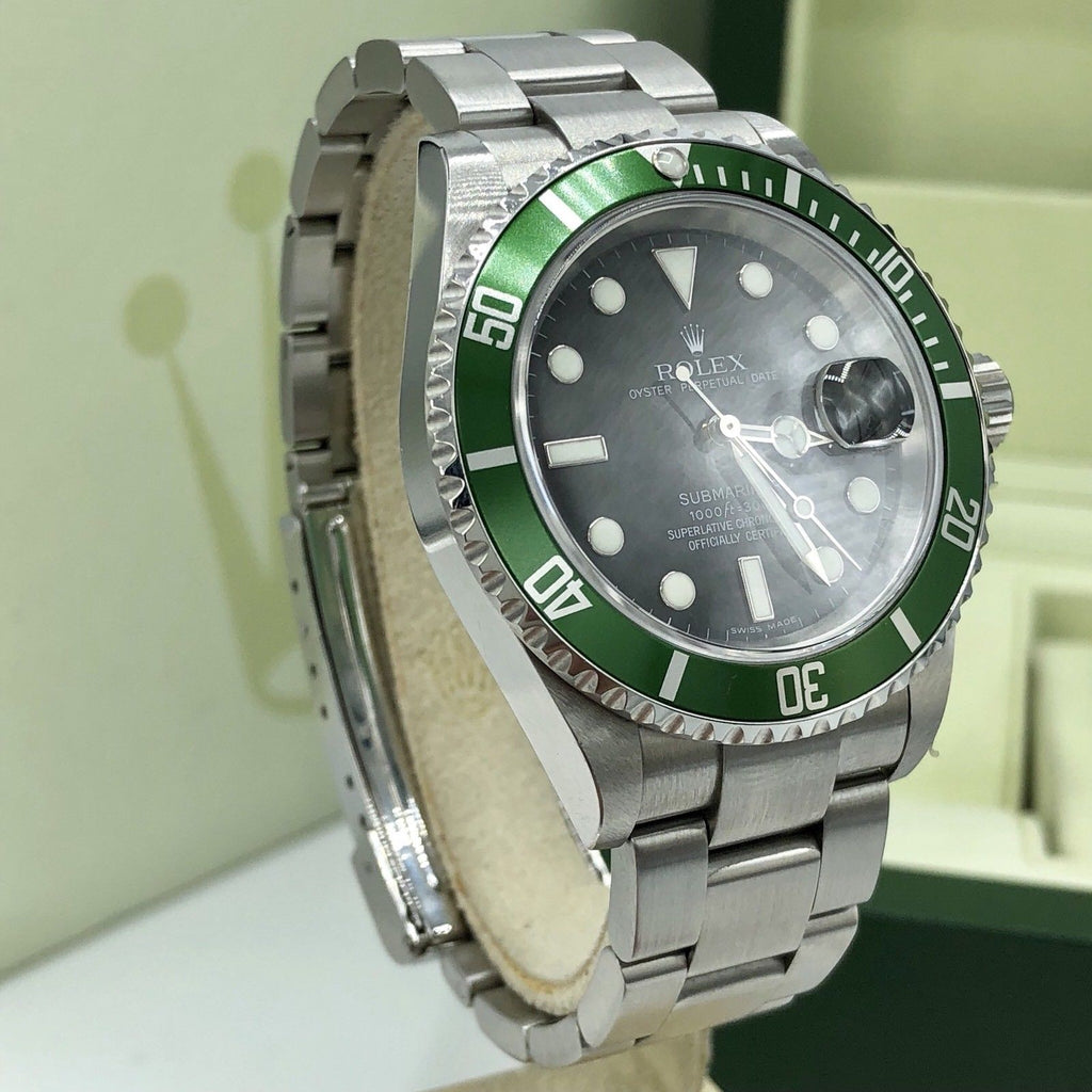 Rolex 16610LV Submariner Anniversary Green Kermit Unpolished 2007 Z Serial