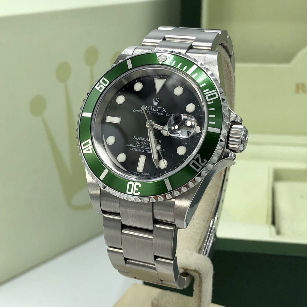Rolex 16610LV Submariner Anniversary Green Kermit Unpolished 2007 Z Serial
