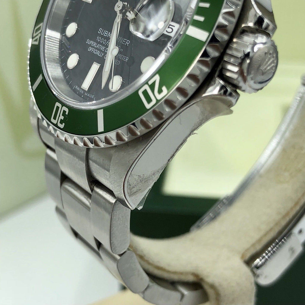 Rolex 16610LV Submariner Anniversary Green Kermit Unpolished 2007 Z Serial
