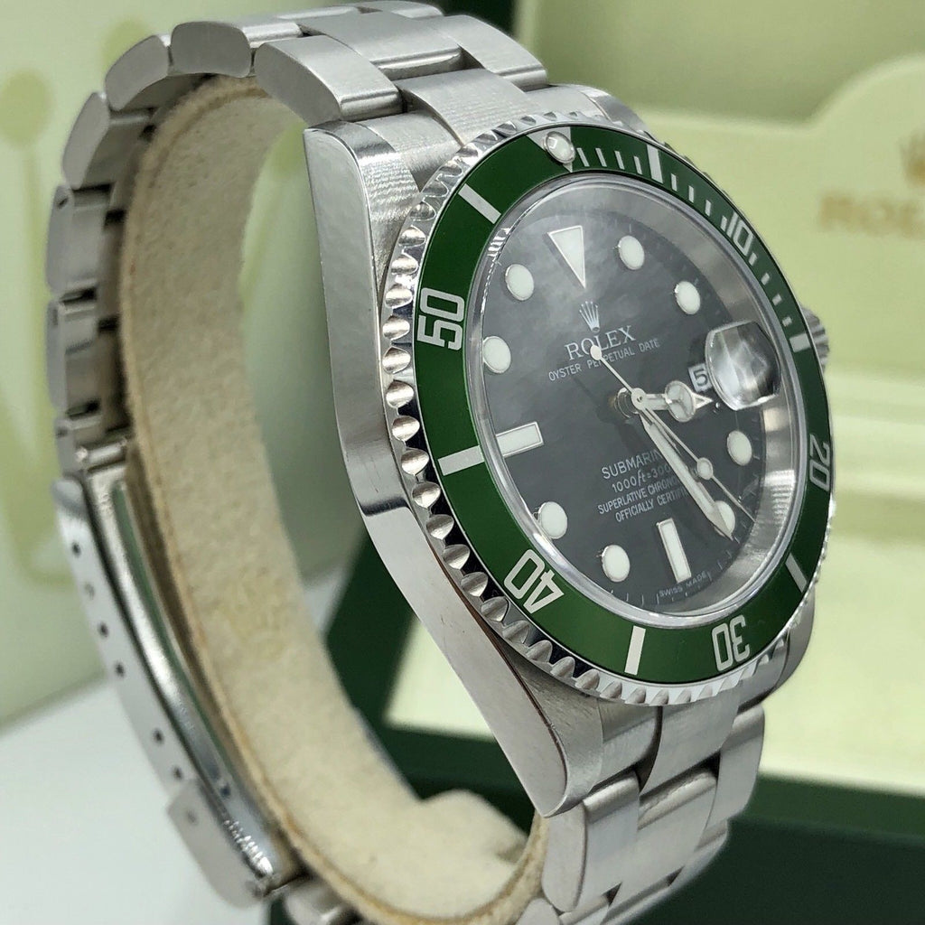 Rolex 16610LV Submariner Anniversary Green Kermit Unpolished 2007 Z Serial