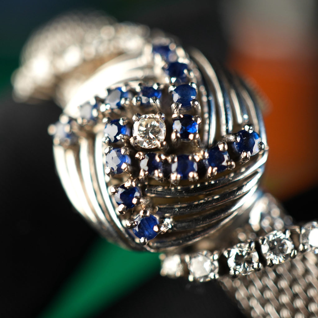 Rolex 8106 White Gold Vintage Cover Watch with Diamonds and Sapphires – Serpico y Laino