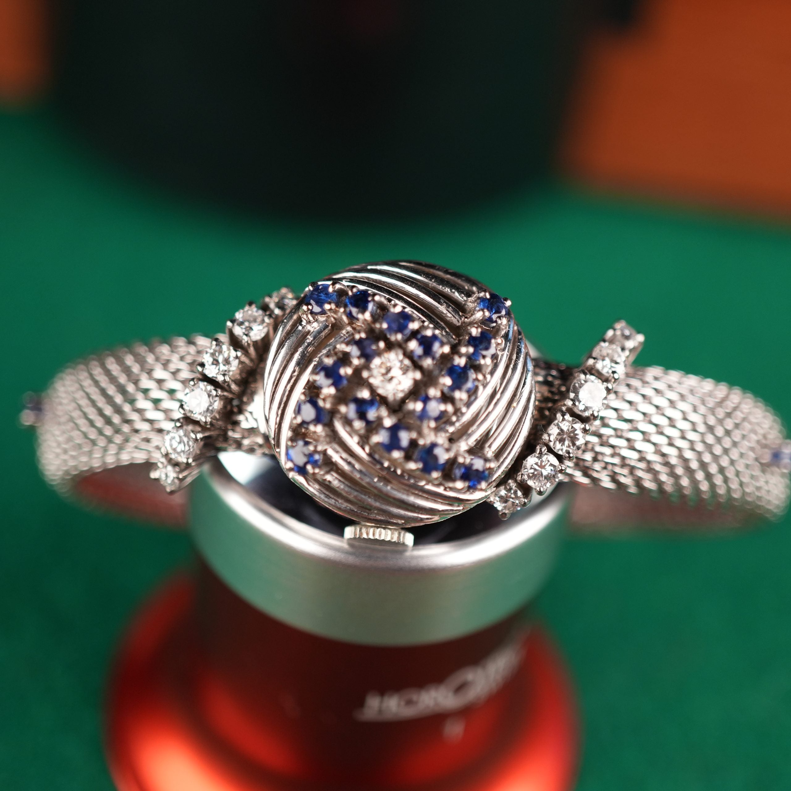 Rolex 8106 White Gold Vintage Cover Watch with Diamonds and Sapphires – Serpico y Laino