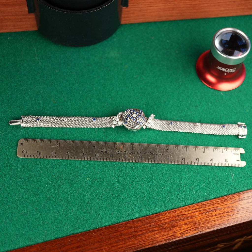 Rolex 8106 White Gold Vintage Cover Watch with Diamonds and Sapphires – Serpico y Laino