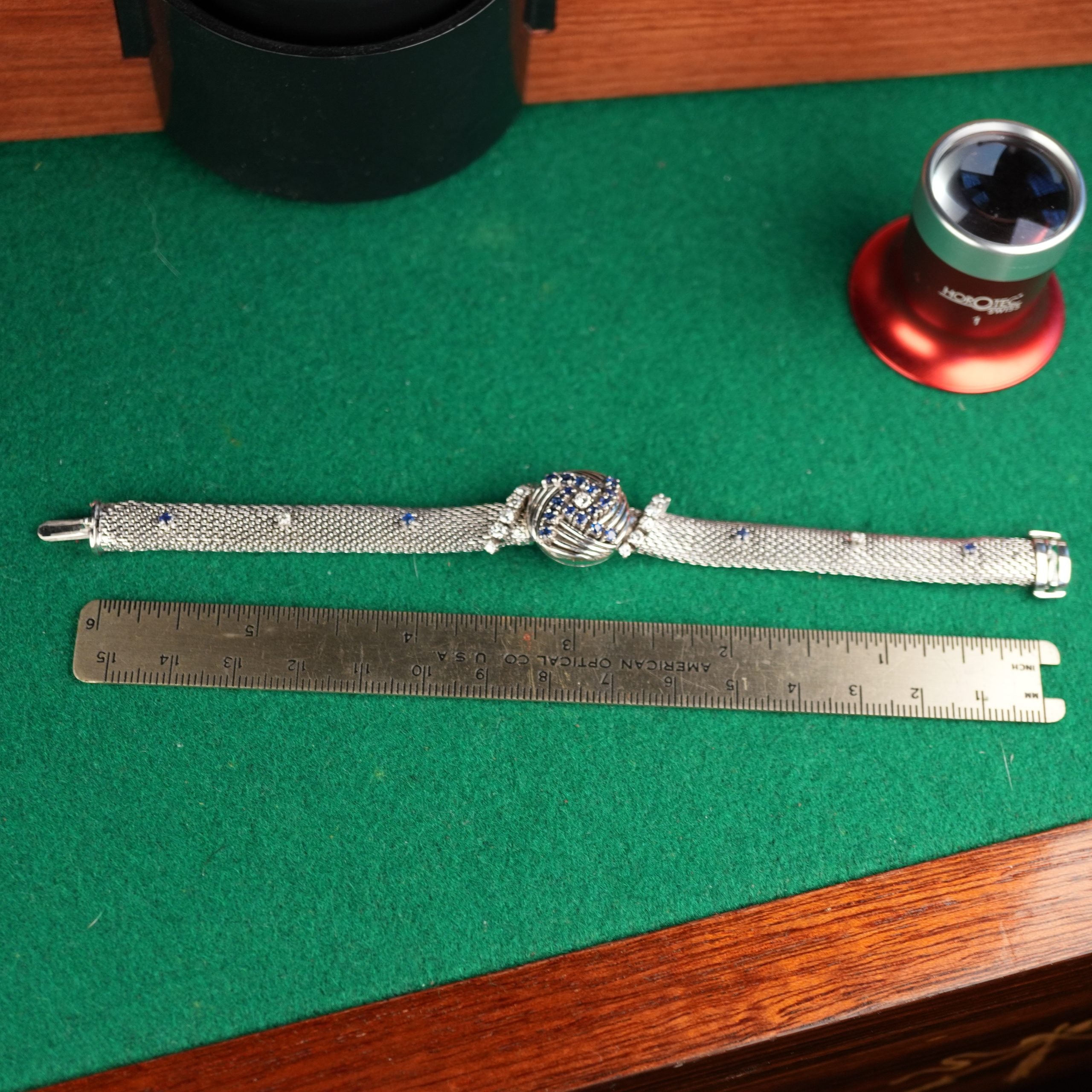 Rolex 8106 White Gold Vintage Cover Watch with Diamonds and Sapphires – Serpico y Laino