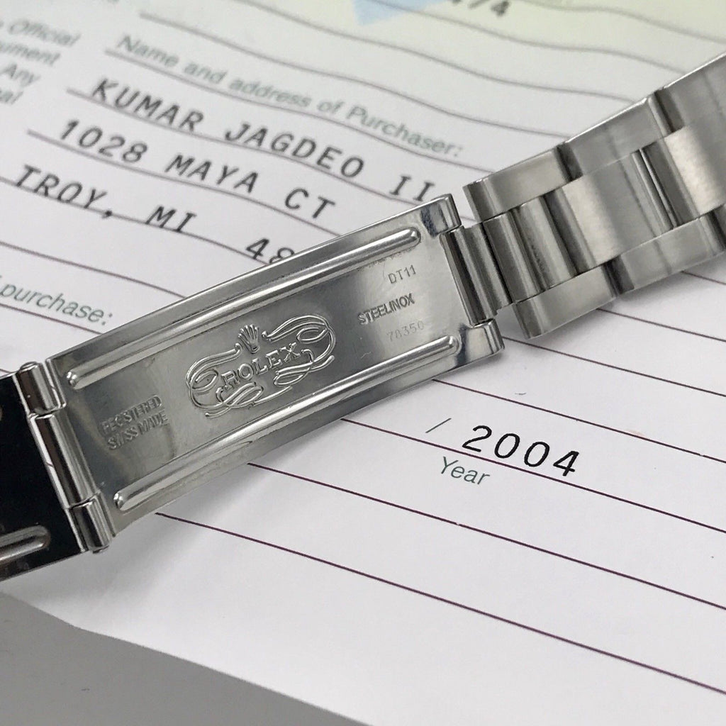 Rolex Air-King 14000 Stainless Steel 34mm Blue Arabic Dial Automatic Box &Papers