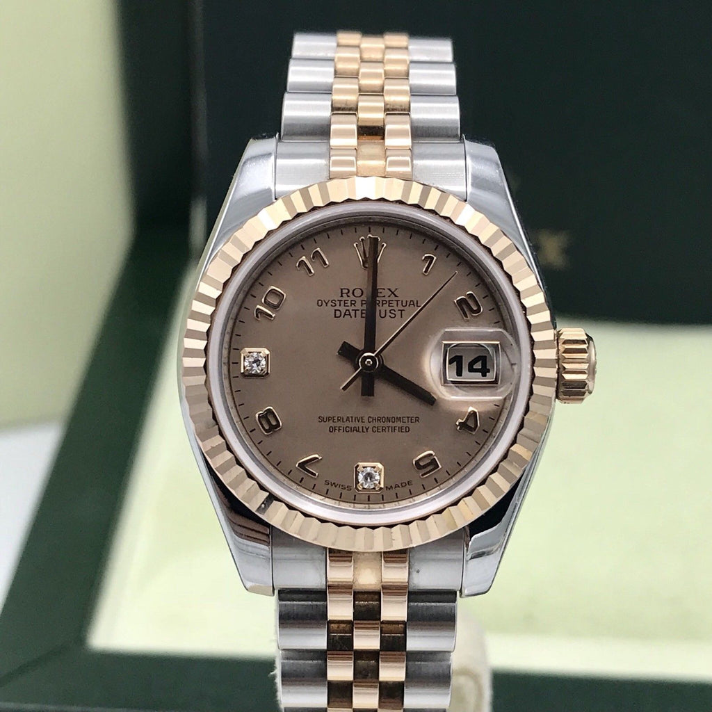 Rolex Datejust 179171 Diamond Two Tone 18K Rose Gold/Stainless 26mm ladies