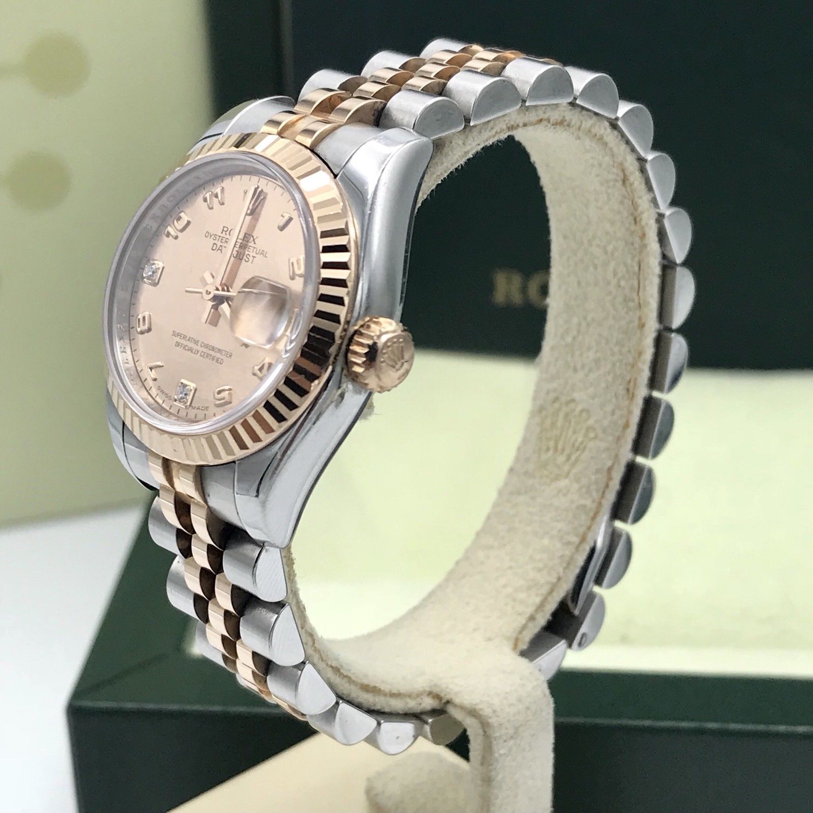 Rolex Datejust 179171 Diamond Two Tone 18K Rose Gold/Stainless 26mm ladies