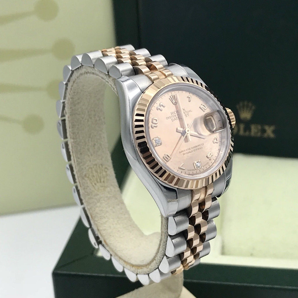 Rolex Datejust 179171 Diamond Two Tone 18K Rose Gold/Stainless 26mm ladies