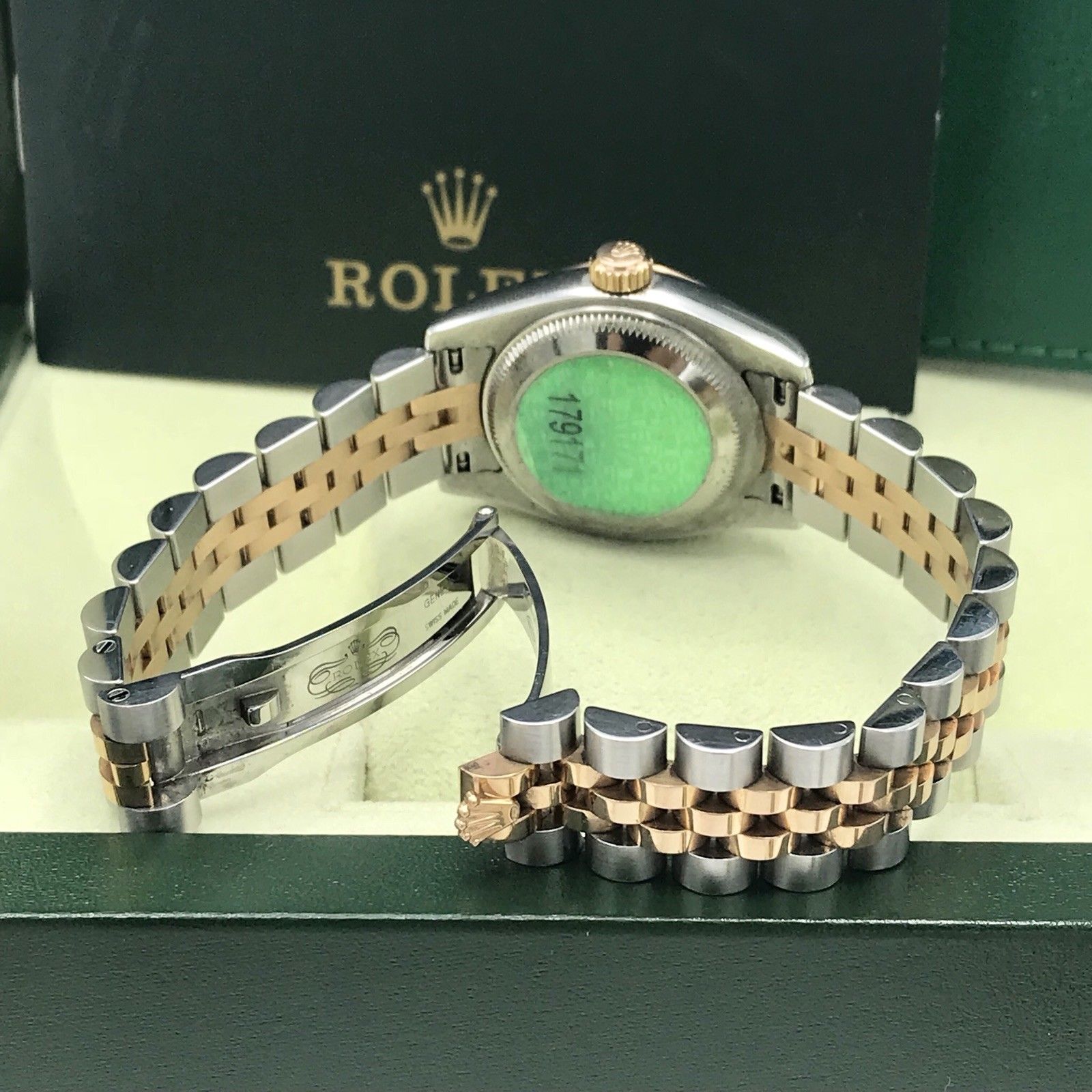 Rolex Datejust 179171 Diamond Two Tone 18K Rose Gold/Stainless 26mm ladies
