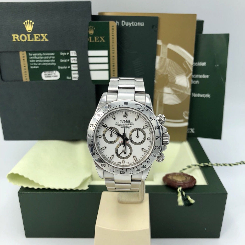 Rolex Daytona 116520 White V serial 2009 FULL SET Box & Card Unpolished