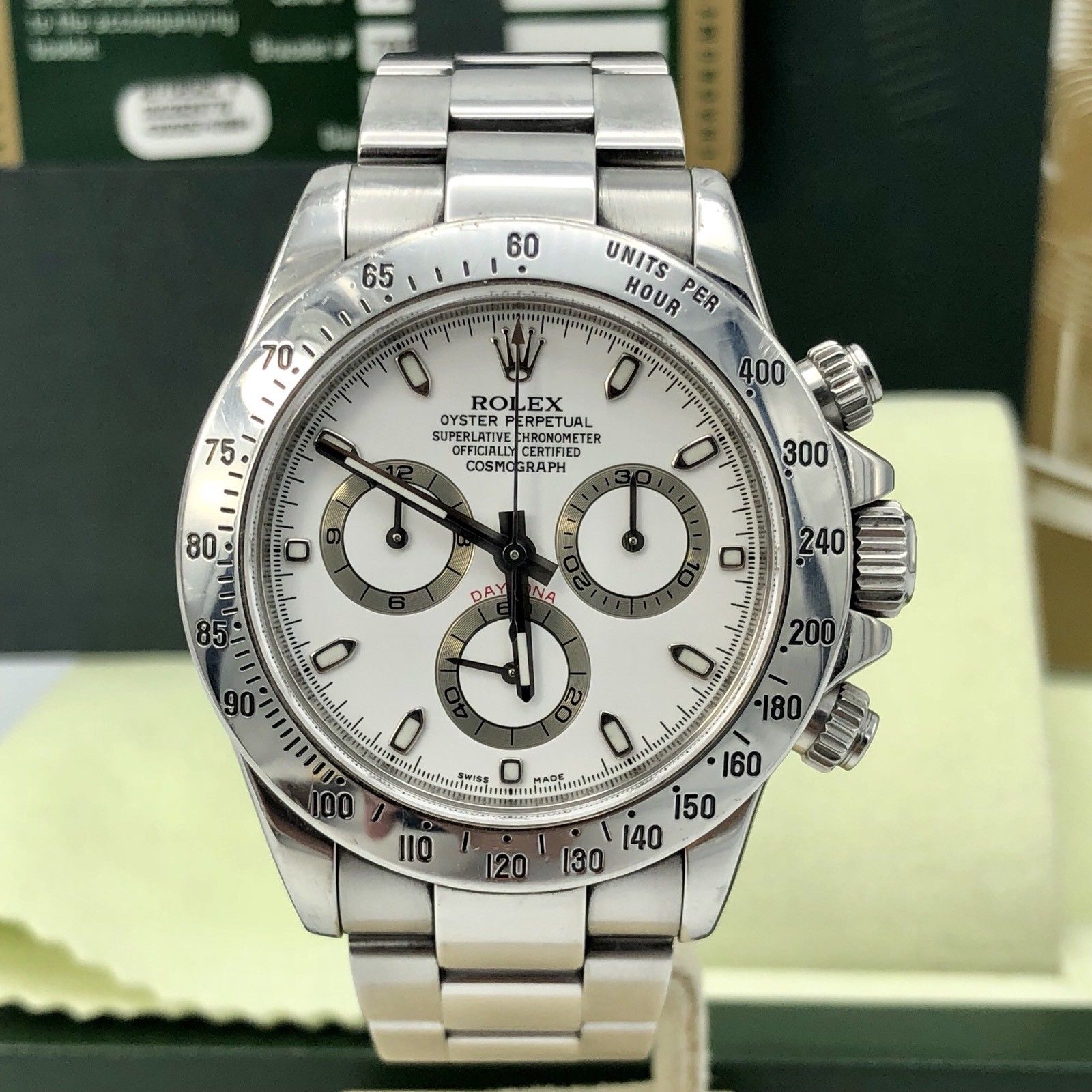 Rolex Daytona 116520 White V serial 2009 FULL SET Box & Card Unpolished