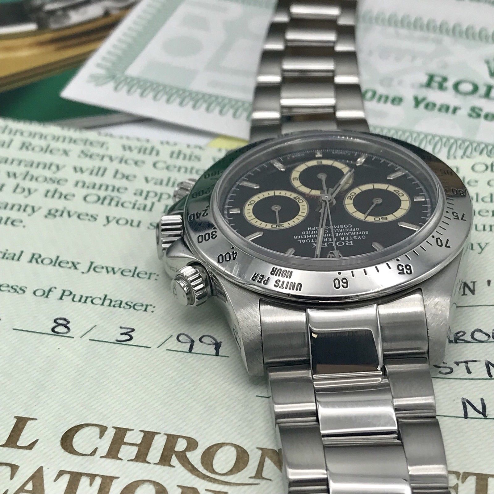 Rolex Daytona 16520 Zenith 1998 Patrizzi FULL SET Box & Papers