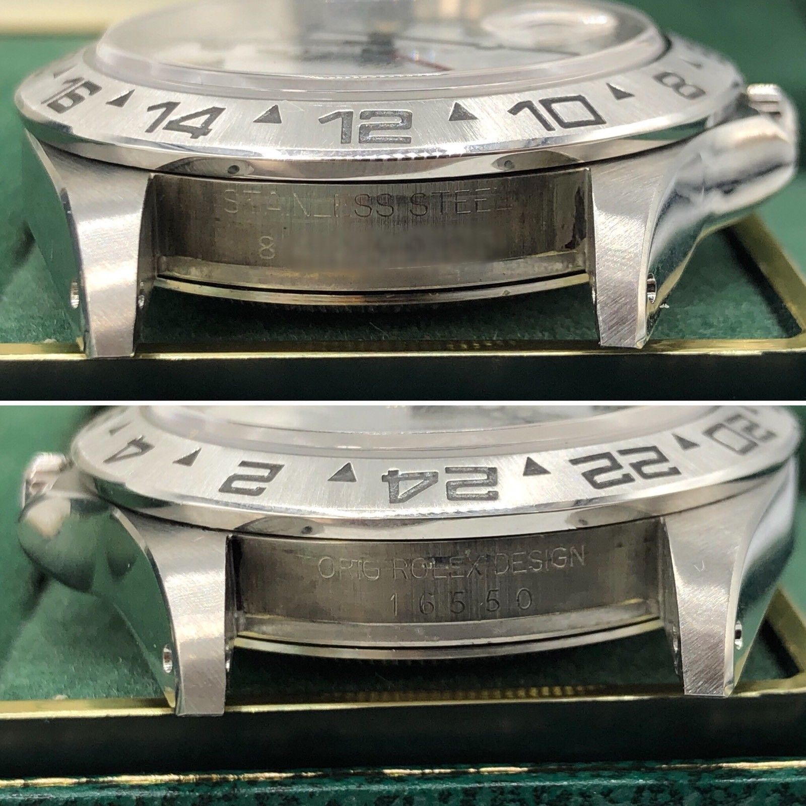 Rolex Explorer II 16550 Original Dial & Hands Full Set 1985 Heavy Patina Papers