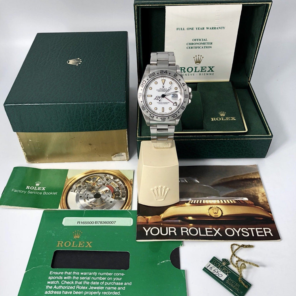 Rolex Explorer II 16550 Original Dial & Hands Full Set 1985 Heavy Patina Papers