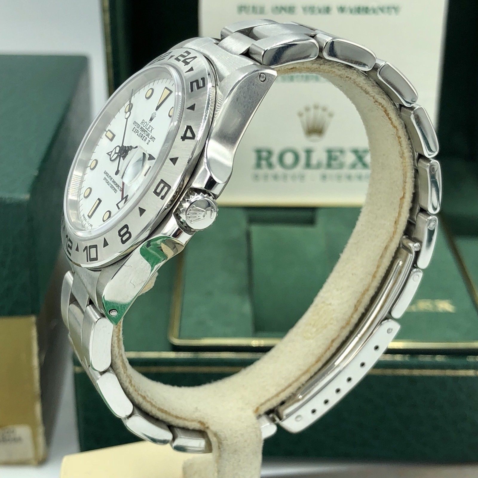 Rolex Explorer II 16550 Original Dial & Hands Full Set 1985 Heavy Patina Papers