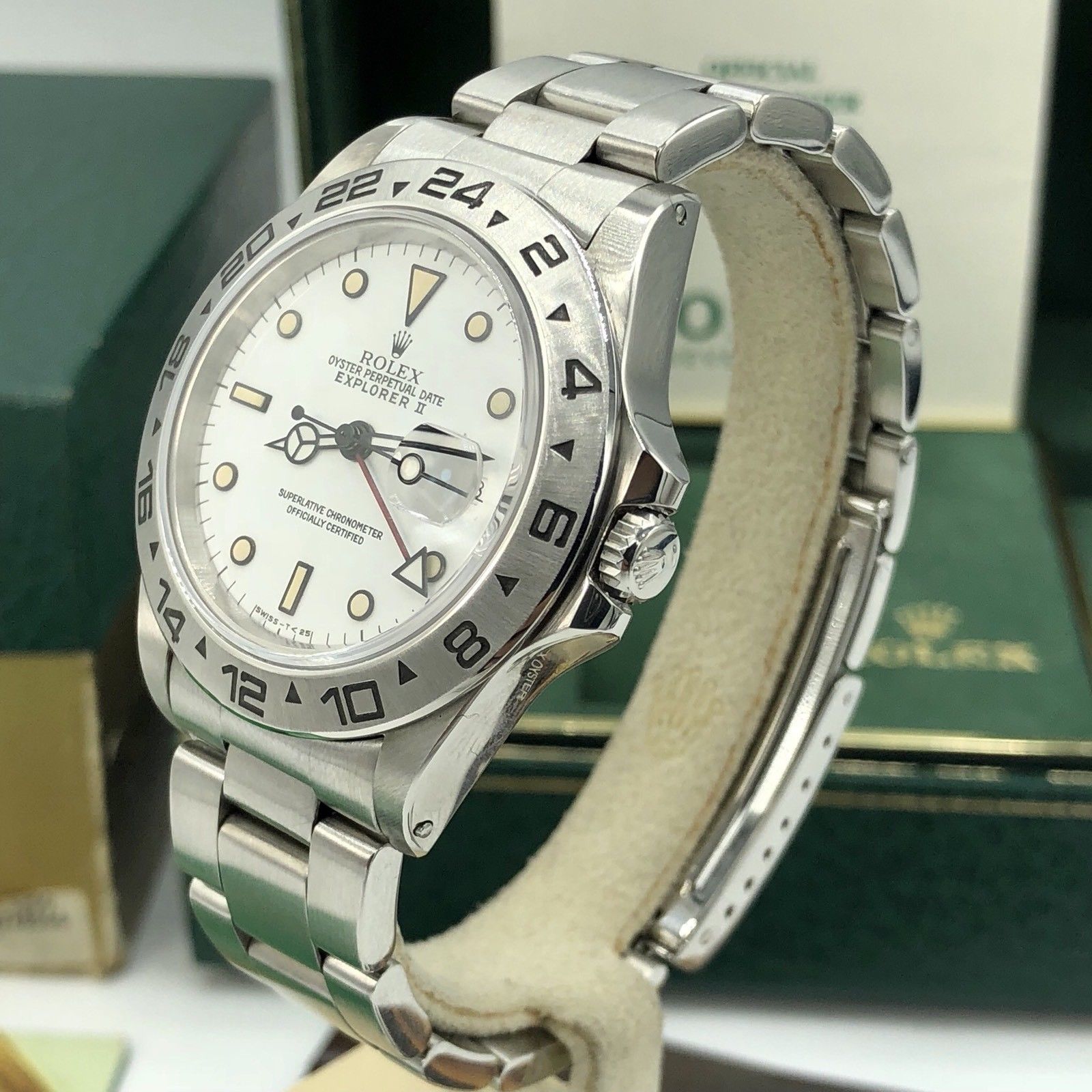 Rolex Explorer II 16550 Original Dial & Hands Full Set 1985 Heavy Patina Papers